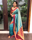 Skyblue Trending Lichi Silk Saree For Wedding