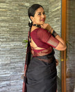 Confounding Black Soft Silk Saree