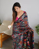 Pretty Black Banarasi Soft Silk Saree