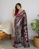 Pretty Black Banarasi Soft Silk Saree