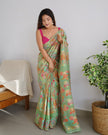 Charming Pista Banarasi Soft Silk Saree