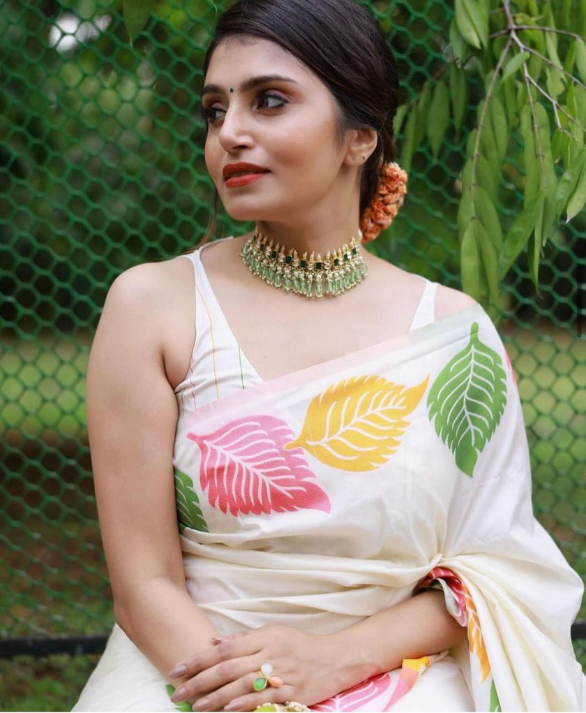 Sensational White Soft Silk Saree