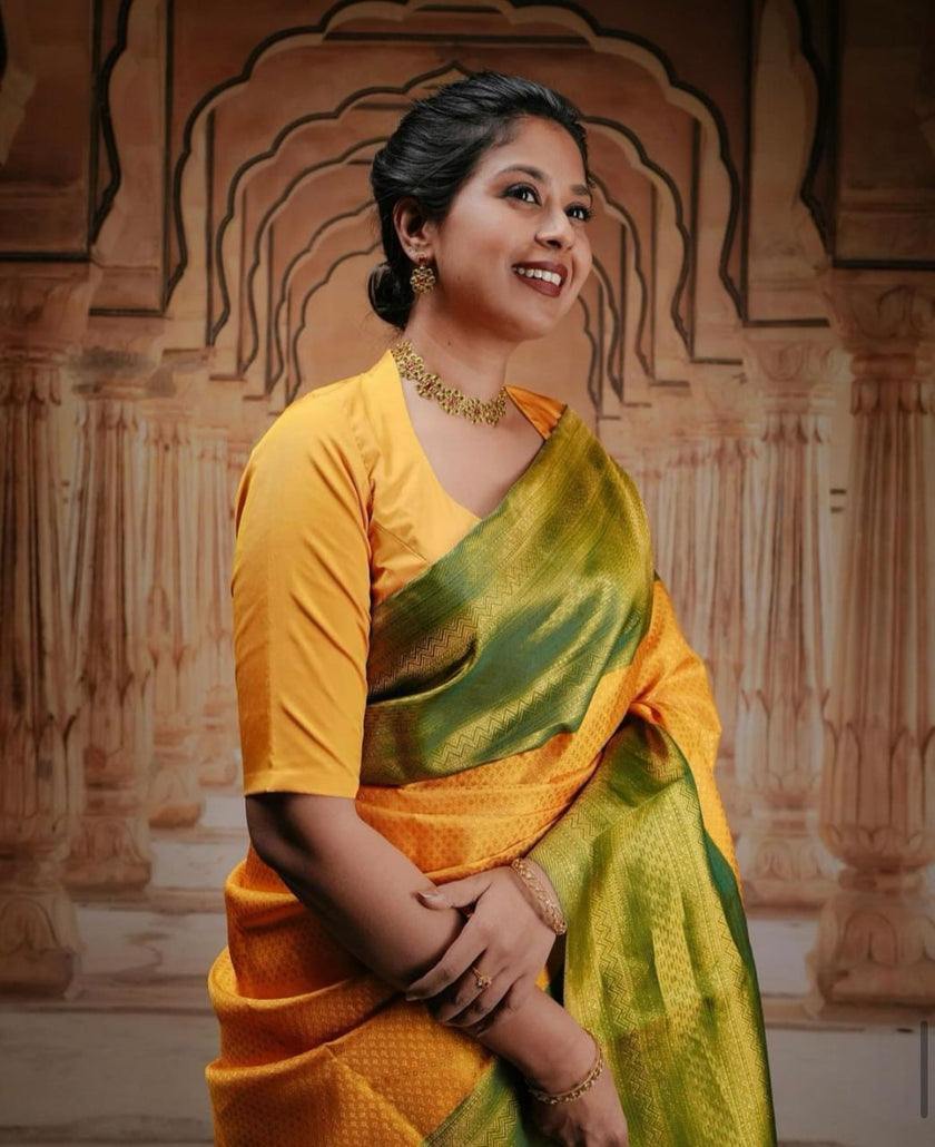 Classy Yellow Soft Silk Saree
