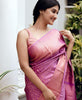 Susurrous Pink Soft Silk Saree