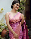 Susurrous Pink Soft Silk Saree