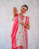 Lissome White Cotton Silk Saree
