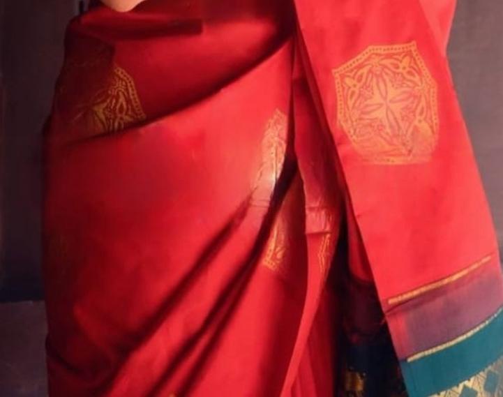 Lissome Red Soft Silk Saree