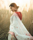 Beleaguer White Cotton Silk Saree