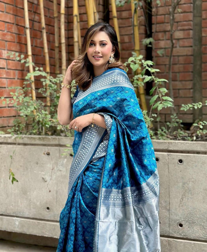 Pehnava Multy Color Woven Art Silk Saree