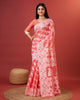 Vibrant Peach Cotton Silk Saree