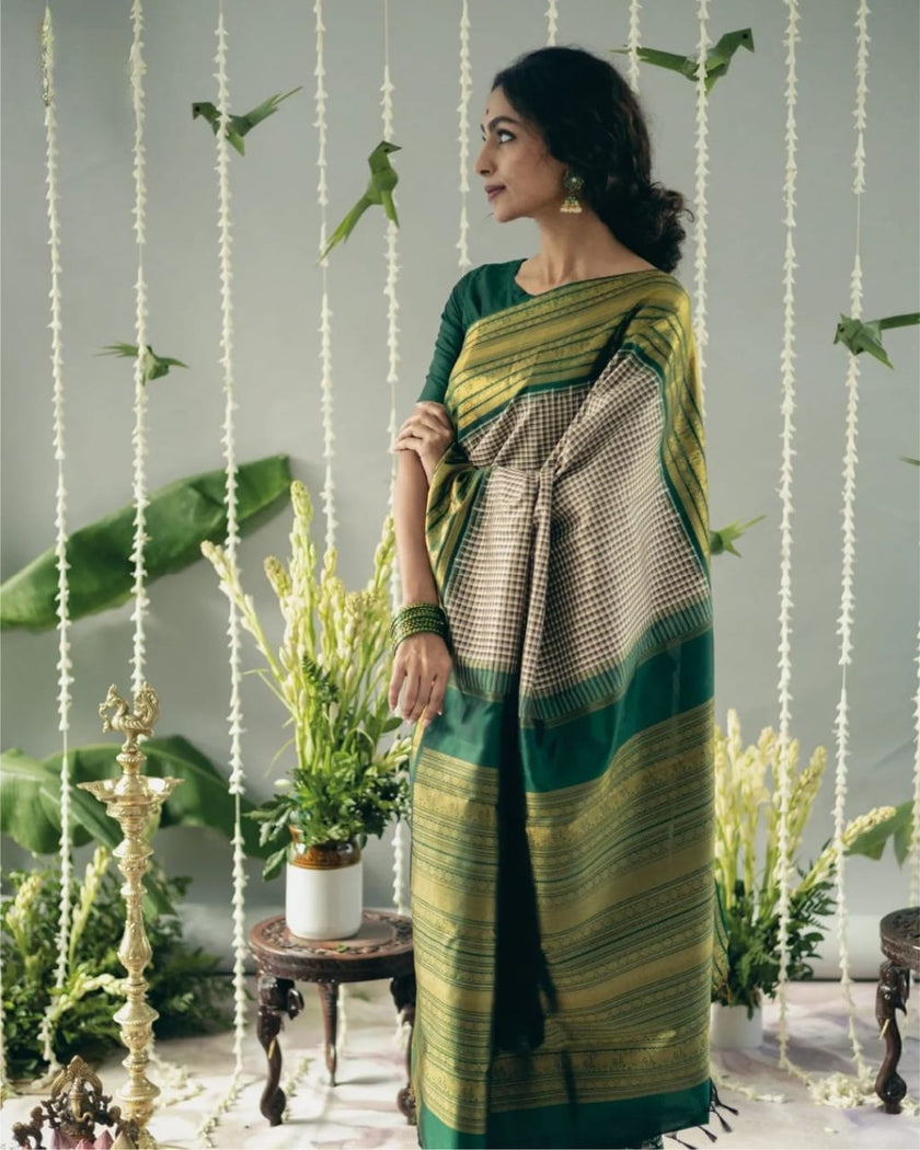 Glamorous Grey Soft Silk Saree