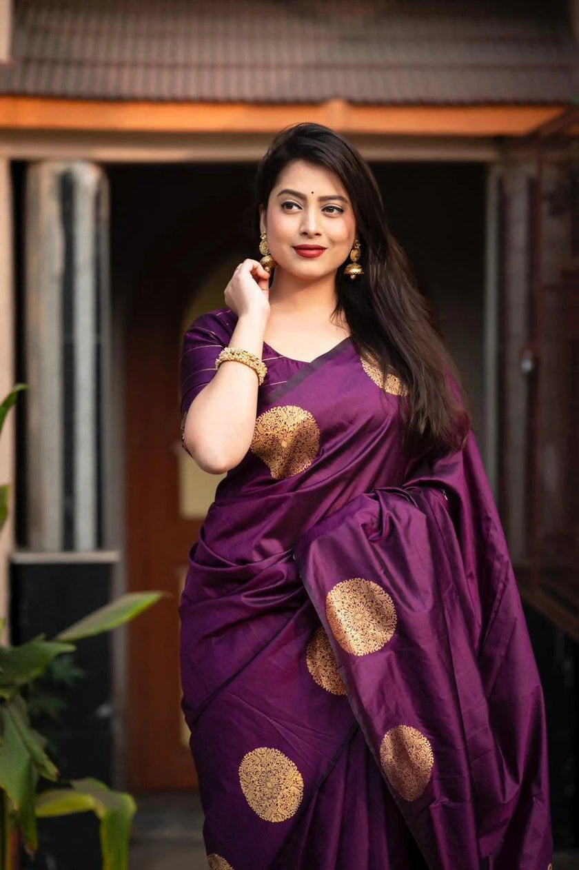 Fairytale Purple Soft Silk Saree