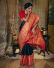 Embrocation Black Soft Silk Saree
