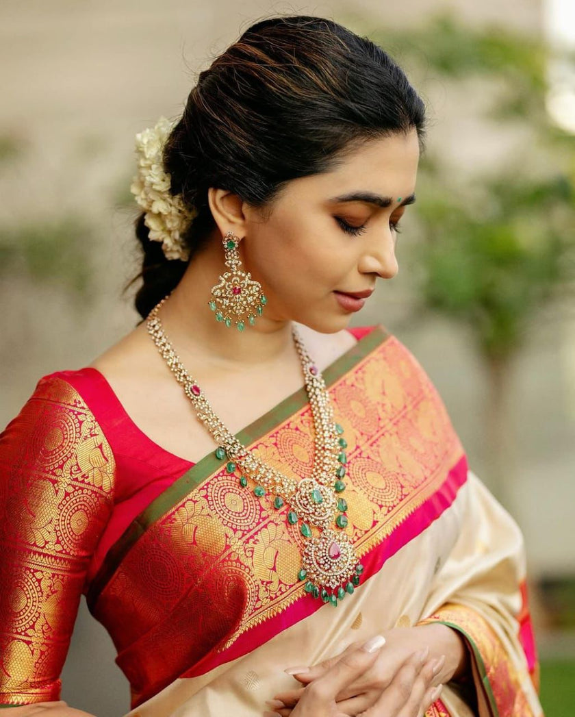 Most Stunning Beige Soft Silk Saree