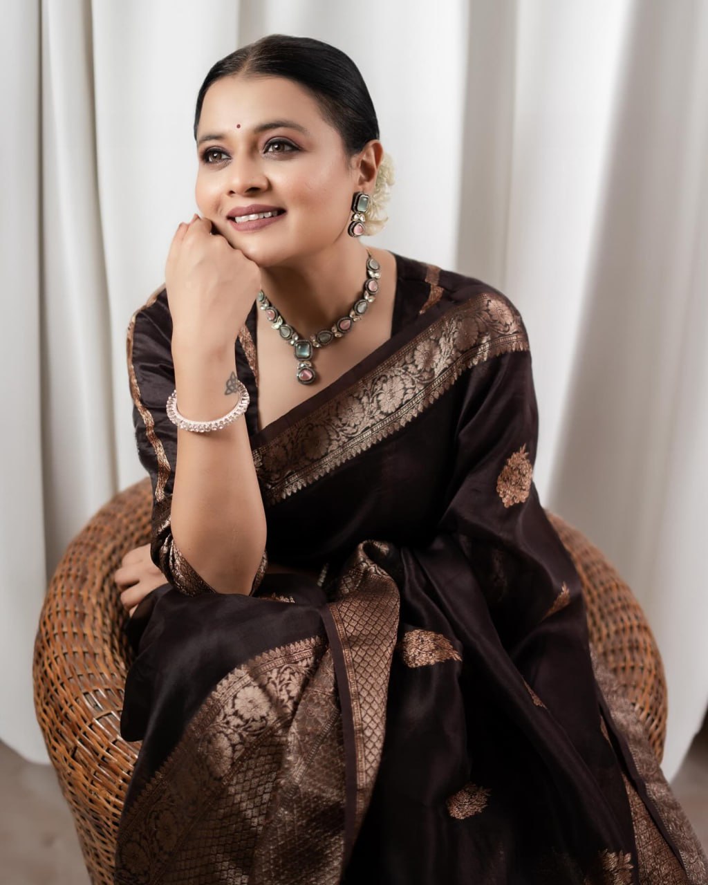 Ravishing Black Soft Silk Saree