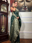 Pretty Dark Green Soft Silk Saree