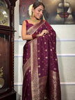 Murmurous Wine Soft Silk Saree