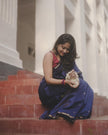 Exquisite Navy Blue Cotton Silk Saree