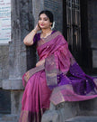 Angelic Lavendor Soft Silk Saree
