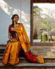 Serendipity Yellow Cotton Silk Saree