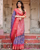 Red & Multi Floral Printed Cotton Silk Saree