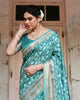 Delightful Rama Floral Printed Cotton Silk Saree