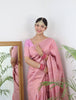 Cream Zari Woven Lichi Silk Saree
