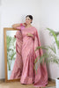 Cream Zari Woven Lichi Silk Saree