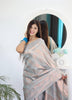 Cream Zari Woven Lichi Silk Saree