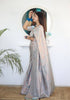 Cream Zari Woven Lichi Silk Saree
