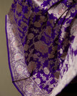 Royal Purple Banarasi Silk Saree with All-Over Floral Zari Jaal & Grand Border