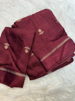 Imperial Maroon Premium Luxury Silk Saree with Subtle Gold Zari Booti & Elegant Border