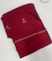 Imperial Maroon Premium Luxury Silk Saree with Subtle Gold Zari Booti & Elegant Border