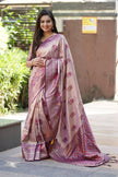 Antique Champagne Gold Luxury Silk Saree with Royal Wine Zari Border & Grand Banarasi Pallu