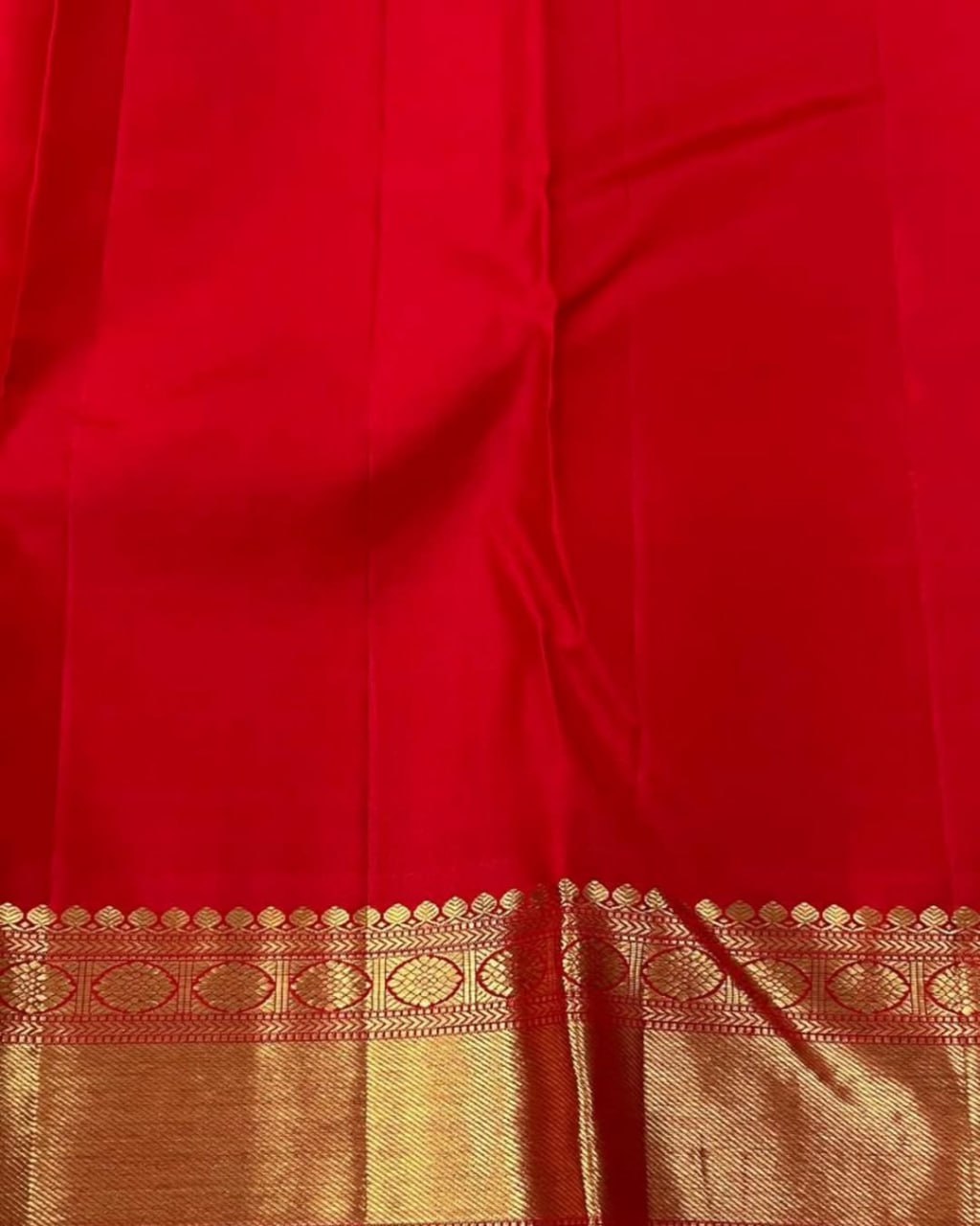 Imperial Red Banarasi Silk Saree with Grand Peacock & Floral Zari Weave