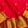 Majestic Crimson Red Banarasi Silk Saree with Grand Antique Gold Zari Border