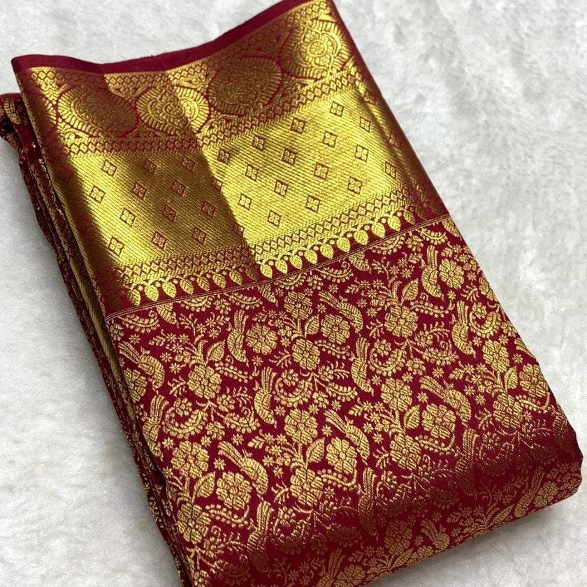 Royal Rani Pink Banarasi Silk Saree with Rich Gold Zari Weaving | Traditional Wedding & Festive Wear