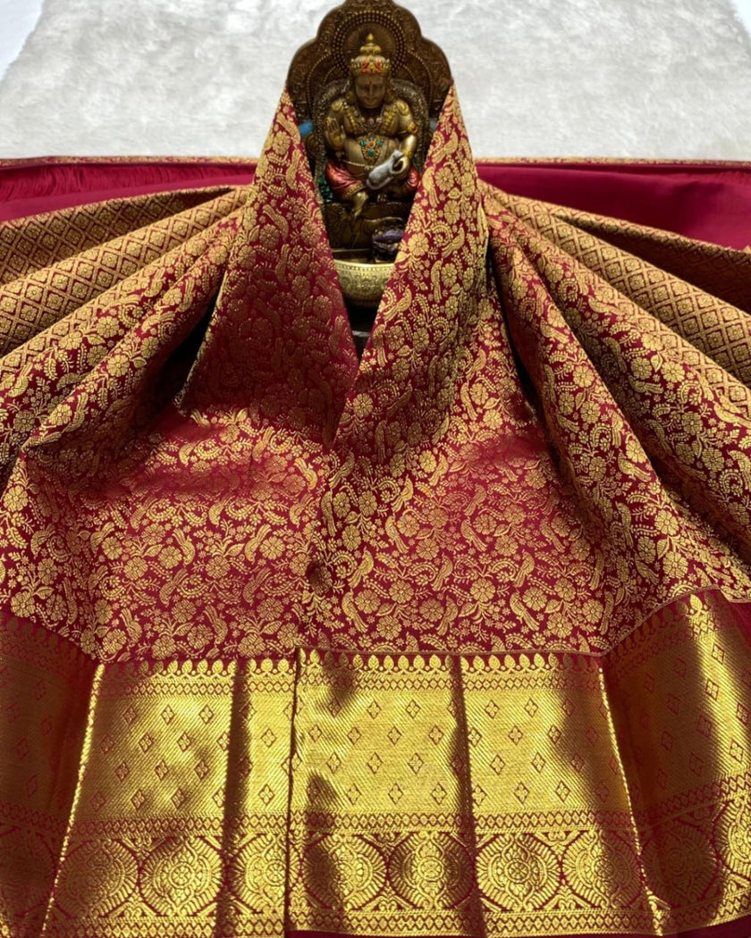 Royal Rani Pink Banarasi Silk Saree with Rich Gold Zari Weaving | Traditional Wedding & Festive Wear