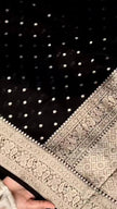 Classic Black Banarasi Silk Saree with Golden Butti & Grand Rich Zari Pallu | Premium Wedding & Festive Wear