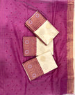 Elegant Cream Banarasi Silk Saree with Wine Zari Border & Traditional Butti | Premium Festive & Wedding Wear