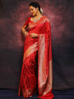 Royal Red Banarasi Silk Saree with Gold Zari Butti & Grand Traditional Border | Premium Bridal & Wedding Wear