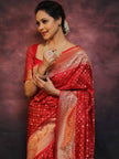 Royal Red Banarasi Silk Saree with Gold Zari Butti & Grand Traditional Border | Premium Bridal & Wedding Wear