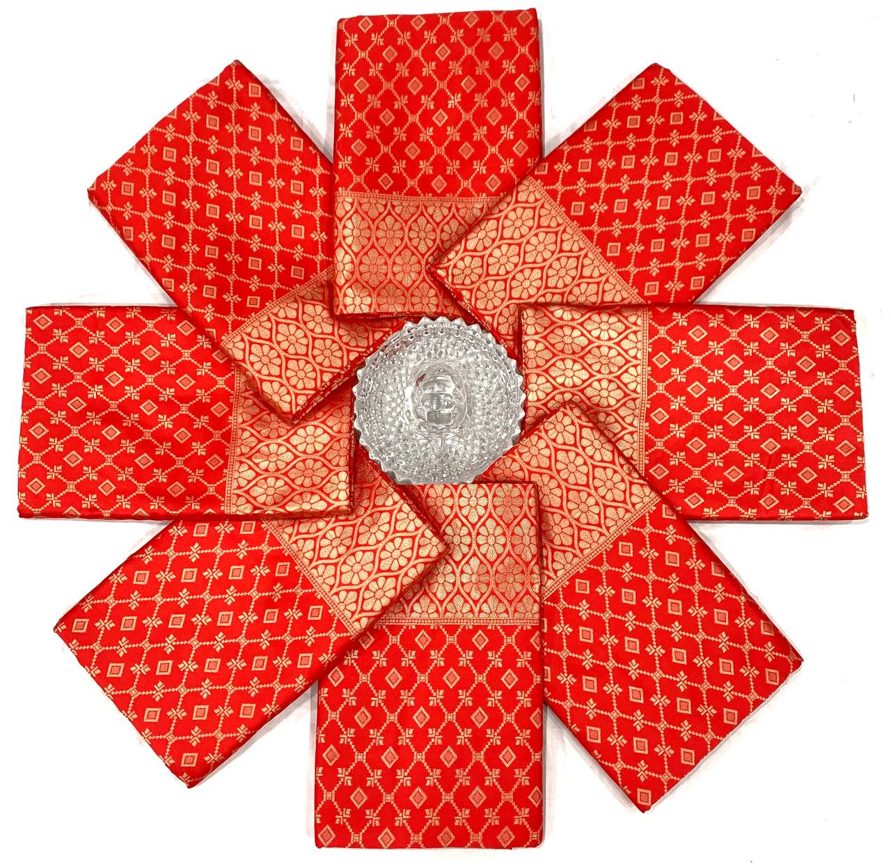 Royal Red Banarasi Silk Saree with Gold Zari Butti & Grand Traditional Border | Premium Bridal & Wedding Wear