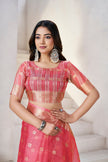 Rani Pink Banarasi Silk Saree with Golden Zari Checks