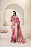 Rani Pink Banarasi Silk Saree with Golden Metallic Zari