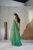 Emerald Green Banarasi Silk Saree with Golden Zari Border