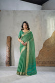 Emerald Green Banarasi Silk Saree with Golden Zari Border