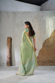Mint Green Banarasi Silk Saree with Golden Zari Border