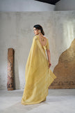 Golden Mustard Banarasi Silk Saree with Rich Zari Elegance