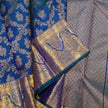Royal Blue Silk Saree with Intricate Gold Zari Floral Border